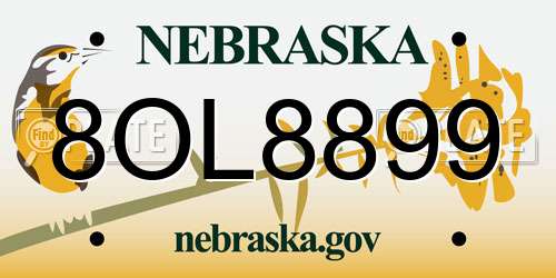 8OL8899 Nebraska License Plate