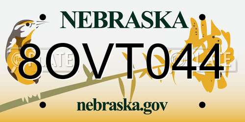 8OVT044 Nebraska License Plate