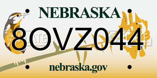 8OVZ044 Nebraska License Plate