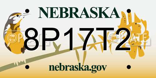 8P17T2 Nebraska License Plate