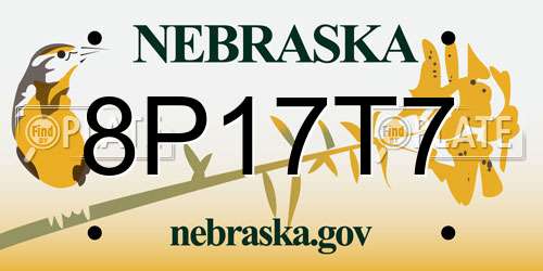 8P17T7 Nebraska License Plate