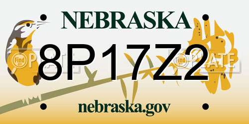 8P17Z2 Nebraska License Plate