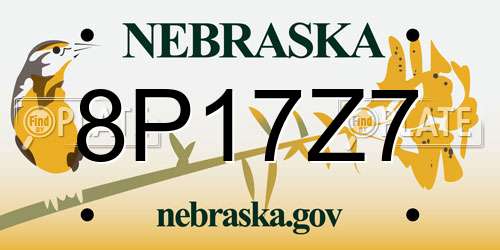 8P17Z7 Nebraska License Plate