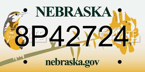 8P42724 Nebraska License Plate