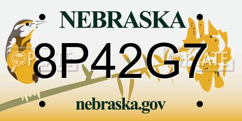 8P42G7 Nebraska License Plate