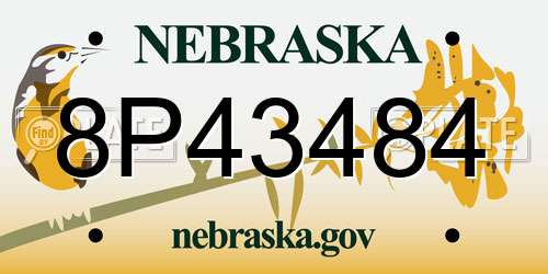 8P43484 Nebraska License Plate