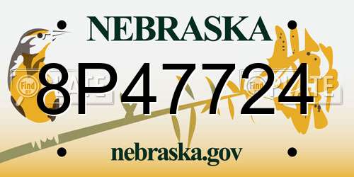 8P47724 Nebraska License Plate