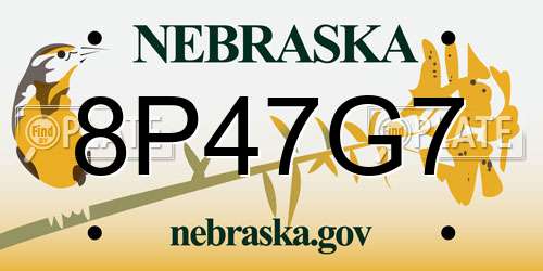 8P47G7 Nebraska License Plate