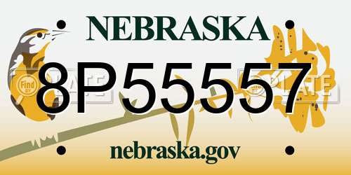 8P55557 Nebraska License Plate
