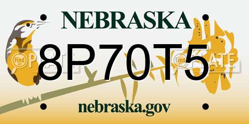 8P70T5 Nebraska License Plate