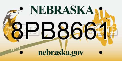 8PB8661 Nebraska License Plate