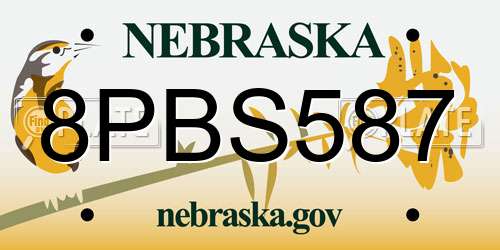 8PBS587 Nebraska License Plate