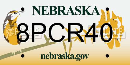 8PCR40 Nebraska License Plate