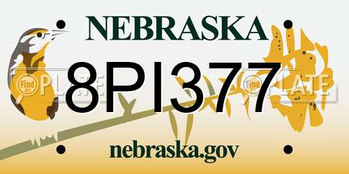 8PI377 Nebraska License Plate