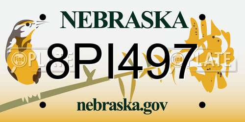 8PI497 Nebraska License Plate