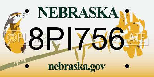 8PI756 Nebraska License Plate