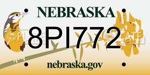 8PI772 Nebraska License Plate