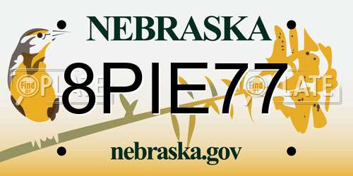 8PIE77 Nebraska License Plate