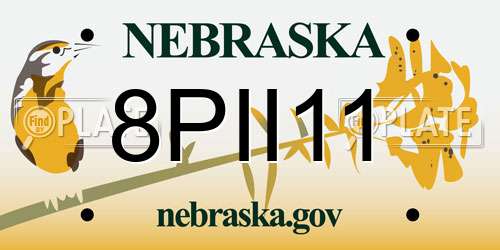 8PII11 Nebraska License Plate