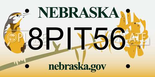 8PIT56 Nebraska License Plate