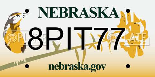 8PIT77 Nebraska License Plate