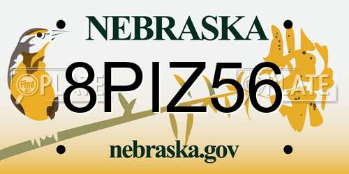 8PIZ56 Nebraska License Plate