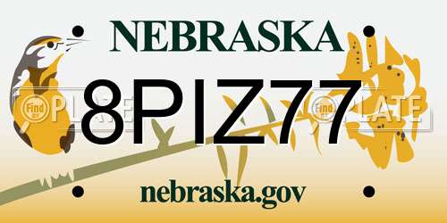 8PIZ77 Nebraska License Plate
