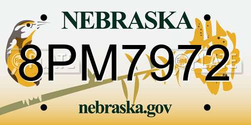 8PM7972 Nebraska License Plate