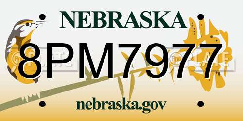 8PM7977 Nebraska License Plate
