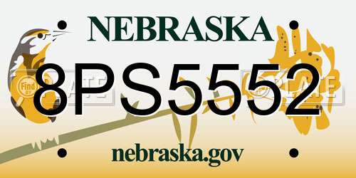 8PS5552 Nebraska License Plate