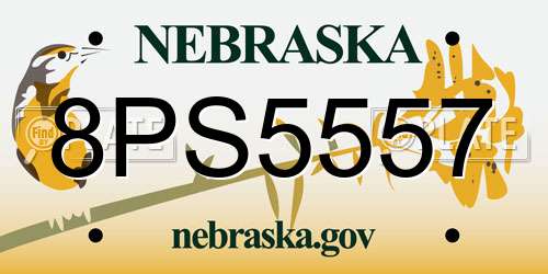 8PS5557 Nebraska License Plate