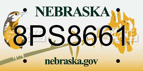 8PS8661 Nebraska License Plate