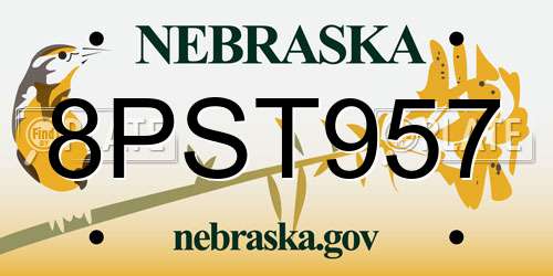 8PST957 Nebraska License Plate