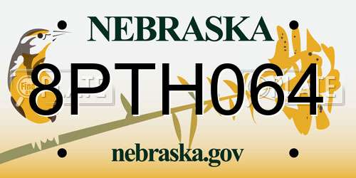 8PTH064 Nebraska License Plate