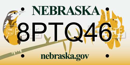 8PTQ46 Nebraska License Plate