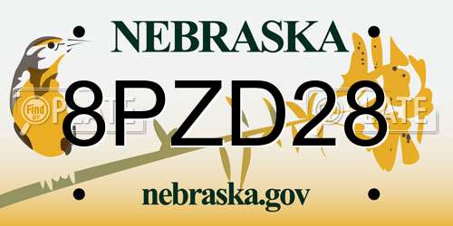 8PZD28 Nebraska License Plate