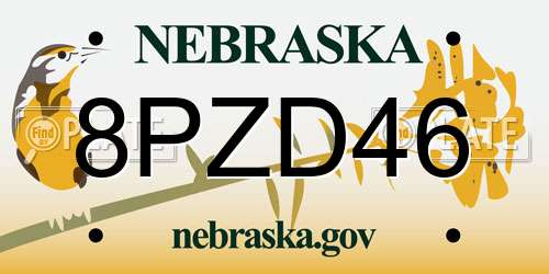 8PZD46 Nebraska License Plate