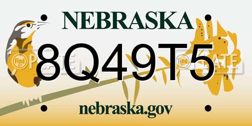 8Q49T5 Nebraska License Plate