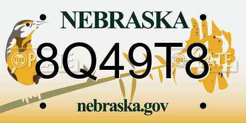 8Q49T8 Nebraska License Plate