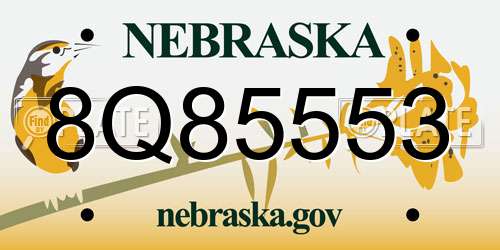 8Q85553 Nebraska License Plate