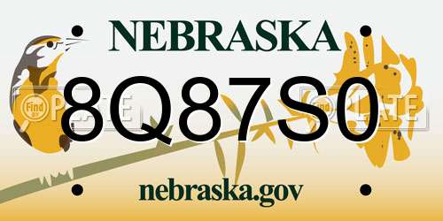 8Q87S0 Nebraska License Plate