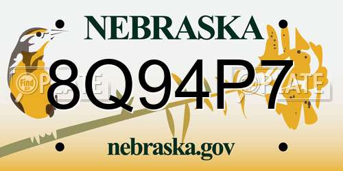 8Q94P7 Nebraska License Plate