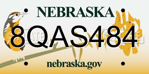 8QAS484 Nebraska License Plate