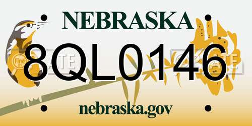 8QL0146 Nebraska License Plate