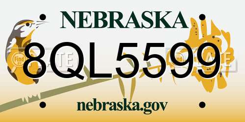 8QL5599 Nebraska License Plate