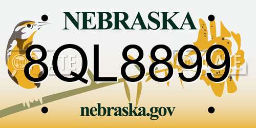 8QL8899 Nebraska License Plate