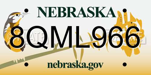 8QML966 Nebraska License Plate