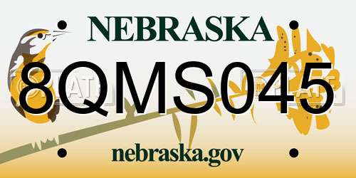 8QMS045 Nebraska License Plate