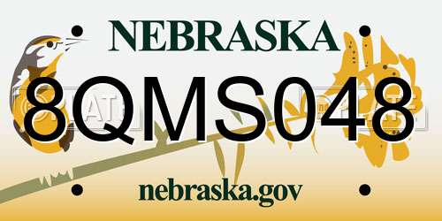 8QMS048 Nebraska License Plate