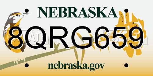 8QRG659 Nebraska License Plate
